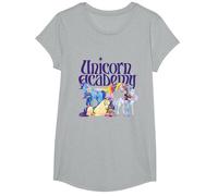 Jinetes y Unicornios Camiseta, Niñas, Gris Jaspeado, L