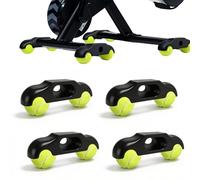 Jinfanshurich 4 piezas Rocker Plate Feet, Cycling Snap Rocker Feet Adaptador Interior, Portátil Placas Basculantes Bicicleta Entrenador de Pelota de Tenis, Pies de Tenis con 8 pelotas de tenis para