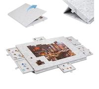 Jinfanshurich Mesa de rompecabezas inclinable con soporte y cubierta 2 en 1, tablero de rompecabezas portátil con 6 cajones, almacenamiento plegable para adultos y niños, adecuado para hasta 1000