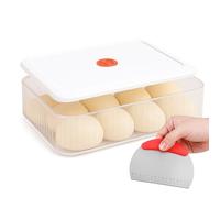 Jinfanshurich Recipiente para pizza con tapa, 4000 ml, para pizza con papel de pasta, sin BPA, para frigorífico, microondas, recipiente para pizza hermético para almacenar la fermentación