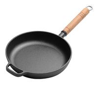 Jinfanshurich Sartén de hierro fundido con mango de madera desmontable, sartén de hierro fundido sin revestimiento, sartén de hierro fundido para todo tipo de cocinas, 23-29 cm Sartén redonda de