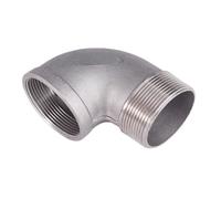 JINFEUGE 1/8", 1/4", 3/8", 1/2", 3/4", 1", 1-1/4", 1-1/2", 2", 3", Conector de Tubería Bsp Hembra Aho de 90 Grados de Acero Inoxidable 304/Bspt Ss304/1/8"