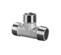 JINFEUGE 1 Te de 3 Vías Roscadaho +Ho + Hembra Dn6/Dn8/Dn15/Dn25, Accesorio de Tubería en T de 1/4", 1/2", 3/4", 1" Y 1-1/4" Bsp, Roscado, Acero Inoxidable 304/Male Thread/3/4"