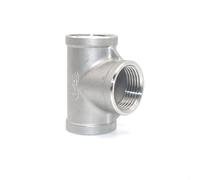 JINFEUGE 1 Te de 3 Vías Roscadaho +Ho + Hembra Dn6/Dn8/Dn15/Dn25, Accesorio de Tubería en T de 1/4", 1/2", 3/4", 1" Y 1-1/4" Bsp, Roscado, Acero Inoxidable 304/Female Thread/1/4"