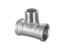 JINFEUGE 1 Te de 3 Vías Roscadaho +Ho + Hembra Dn6/Dn8/Dn15/Dn25, Accesorio de Tubería en T de 1/4", 1/2", 3/4", 1" Y 1-1/4" Bsp, Roscado, Acero Inoxidable 304/Male Female Thread/3/4"