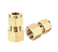JINFEUGE 2 Piezas de Adaptador de Acoplamiento Recto de Latón con Rosca Hembra G3/8 Y Diámetro Exterior de Tubo de 8 Mm/Color/10Mm