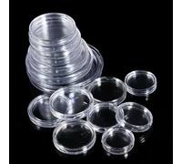 JINFEUGE 21/23/25/30/32/38/40/45 Mm Caja de Almacenamiento de Cápsulas de Acuñación de Plástico Transparente, Soportes Y Protectores, 10-100 Unidades./38Mm 25Pcs