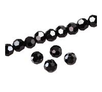 JINFEUGE 80 Piezas de 3,0 Mm/4 Mm/6 Mm/8 Mm, Perfectas para la Creación de Pulseras, Collares Y Bisutería. Cuentas Redondas de Cristal./Z102 Black/8Mm