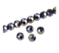 JINFEUGE 80 Piezas de 3,0 Mm/4 Mm/6 Mm/8 Mm, Perfectas para la Creación de Pulseras, Collares Y Bisutería. Cuentas Redondas de Cristal./Z102Ab Black/3.0Mm