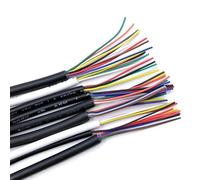 JINFEUGE Cable Dere con Revestimiento, Calibre 22 Awg, 5 M, para Señales, 2, 3, 4, 5, 6, 7, 8 O 10 Núcleos, Flexible, Parao Electrónico, Ul2464/Black 22Awg/2Cores
