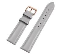 JINFEUGE Correas de Reloj de Cuero Genuino de 12/13/14/15/16/17/18/19/20/21/22 Mm, con Hebilla de Pasador, de Piel de Becerro de Primera Capa con Cierre Rápido./Light Grayrosed/16Mm