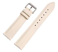JINFEUGE Correas de Reloj de Cuero Genuino de 12/13/14/15/16/17/18/19/20/21/22 Mm, con Hebilla de Pasador, de Piel de Becerro de Primera Capa con Cierre Rápido./Beigesier/21Mm