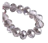 JINFEUGE Cuentas Espaciadoras Sueltas de Cristal de 3,0 Mm, 4 Mm, 6 Mm, 8 Mm, 10 Mm, 12 Mm, 14 Mm, 16 Mm Y 18 Mm para la Creación de Joyas./Grey/16 * 12Mm 10Pcs