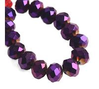 JINFEUGE Cuentas Espaciadoras Sueltas de Cristal de 3,0 Mm, 4 Mm, 6 Mm, 8 Mm, 10 Mm, 12 Mm, 14 Mm, 16 Mm Y 18 Mm para la Creación de Joyas./Metal Purple/3 * 2Mm 100Pcs