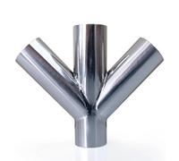 JINFEUGE Divisor de Tubería de 19, 25, 32, 38, 45, 51, 57, 63, 76, 89, 102 Y 108 Mm con Soldadura a Tope, en Forma de Y, 4 Vías, Acero Inoxidable 304, para Cerveza Casera./102Mm/Weld Od