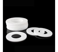 JINFEUGE Ptfe Gaskets Plastic Flat Washer Sealing Works On Pump, Compressor, Mixing Kettle Cs 2Mm 3.0Mm 100Pcs In a Pack/White/8 * 15 * 2