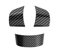 JINFOLI 3 uds, Pegatina embellecedora de Cubierta de Panel de Botones de Volante de Coche de Fibra de Carbono, for Ford, for Focus 2 MK2 2005-2011, Accesorios Interiores Cubiertas del Volante