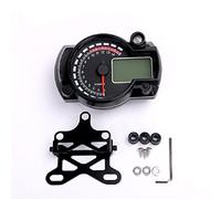 JINFOLI Velocímetro, tacómetro, odómetro, marcha 19000 RPM, 299 km/h, MPH, advertencia de nivel de combustible for motocicleta, temperatura del agua, CC 12 V, con 7 luces de fondo Velocímetro para mot