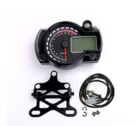JINFOLI Velocímetro, tacómetro, odómetro, marcha 19000 RPM, 299 km/h, MPH, advertencia de nivel de combustible for motocicleta, temperatura del agua, CC 12 V, con 7 luces de fondo Velocímetro para mot