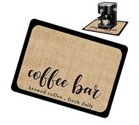 JINGAN Alfombrilla para cafetera, almohadilla suave para la cafetera antideslizante | Organizador cocina para alfombra café con patrón goma apoyado las alfombrillas