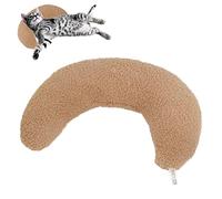 JINGAN Almohada de peluche de gato, juguete relajante ultra para mascotas | Almohada de acompañamiento en forma de U de sueño profundo en forma de media luna, protege la columna