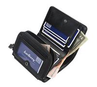 JINGAN Cartera puertas - Cartera con clip de dinero multi-tarjeta de PU con cremallera | Cartera con cremallera corporativa con ranura multitarjeta para tarjeta de regalo y tarjeta de seguridad social