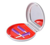 JINGAN Funda de baño para dentaduras postizas, contenedor para dientes postizos,Caja portátil para hombres y mujeres, dientes artificiales, espejo incluido, contenedor de dientes falsos para protector