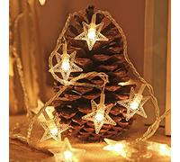 JINGAN hadas - Luces brillantes impermeables Carga USB - Star String Lights 10 Ft 20 LED Star Fairy Lights Indoor Outdoor Twinkle luces naviñas para la decoración del árbol boda en