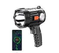 JINGAN Linterna LED - Linterna de carga solar portátil de alta potencia de 3000 lúmenes,Linterna de linterna de caza portátil impermeable para actividades al aire libre, Suministros de