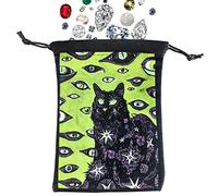 JINGAN Pequeña funda para joyería, 5.12x7.09in funda para tarot modelo misterioso - regalo portátil pequeña con cordón suministros adivinación del destino para aficionados