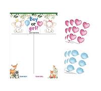JINGAN Voto del Administración para la Revelación Género | Kit Revelación Género Mesa para Niño o Niña | Gender Reveal Party Decoration Póster Voto
