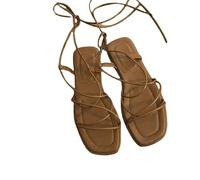 JINGBDO Zapatos Planos De Verano Para Mujer Zapatos De Verano Para Mujeres Sandalias Estrechas Sandalias Retro De Punta De Punta De Punta Plana Chanclas Sandalias-Chocolate-39