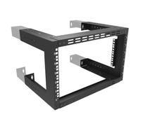 JINGCHENGMEI Estante de montaje en pared 6U - Rack de servidores ventilado de 19 pulgadas, soporte de marco abierto para AV, IT, equipos de red, profundidad ajustable de 13 a 18 pulgadas, color negro