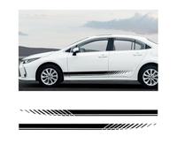 JINGDA 2 Piezas Pegatinas Faldones Laterales para Alfa Romeo Spider Giulia Giulietta Sportiva Mito, Rayas Deportivas Calcomanías Puerta Exterior Vinilo Tuning Carrocería Accesorios,Black