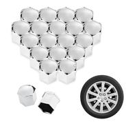 JINGDA 20 Piezas Cubre Tornillos Llantas para Citroen C4 Grand Picasso Sedan C3 C5 Berlingo Jumper, Cubiertas de Tuerca de Rueda, Tapones de Pernos Protección, Tapón Hexagonal,Silver - 19mm