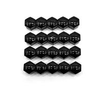 JINGDA 20 Piezas Cubre Tornillos Llantas para Citroen C5 X C4 C3 C2 C1 DS3 DS4 DS5 C6, Cubiertas de Tuerca de Rueda, Tapones de Pernos Protección, Tapón Hexagonal,Black - 19mm