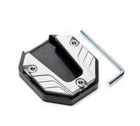 JINGDA Extensión de Pata de Cabra para BMW F 650GS Dakar, Aleación Aluminio Antideslizante Soporte Lateral Placa Extensión, Accesorios de Moto,Silver