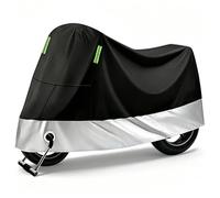 JINGDA Funda para Moto para Brixton Cromwell 125 1200, Funda Moto Impermeable, Garaje Moto Cubremoto Proteccion Lluvia, Cubierta Impermeable y Anti-UV,Black Silver