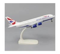 JINGDEE Aviones a Escala de exhibición Modelo de avión A380 de British Airways, 20 cm, Escala 1:400, de Metal Fundido a presión, for Fiestas navideñas. Apto para Dar Regalos