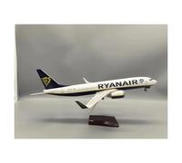 JINGDEE Aviones a Escala de exhibición Modelo de avión B737-800 de Ryanair Irlanda, 47 cm, Escala 1:85, Resina fundida a presión, colección de Recuerdos. Apto para Dar Regalos(with Lamp)