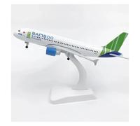 JINGDEE Aviones a Escala de exhibición Modelo de avión de aleación fundida a presión de 20 cm, Escala 1:200, for A320 Vietnam Bamboo Airlines Apto para Dar Regalos