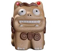 Jingdezhen cerámica lindas figuras fu foo perros recolectas manualidades feng shui decoración de la suerte símbolo de riqueza con la decoración del escritorio malvado decoración al aire libre té de té