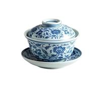 Jingdezhen-Taza De Té Cerámica Hecha A Mano, Tazón Viaje, Taza Personal Porcelana Azul Y Blanca Gaiwan, 200ml La Elegancia Es Atemporal(B)