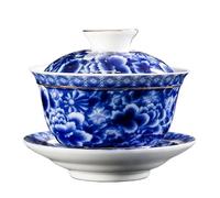 Jingdezhen-tazón De Té Porcelana Azul Y Blanca, Taza Cerámica Hecha A Mano, Portátil Viaje, Juego Tazas For Gaiwan For El Hogar, 160ml La Elegancia Es Atemporal(A2)