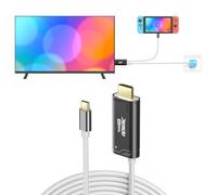 JINGDU Cable USB C a HDMI 4K@60Hz para Nintendo Switch NS/OLED/Steam Deck/ROG Ally only, 2m, Cable USB-C a HDMI portátil que reemplaza la Base Switch Original para duplicación de Pantalla de TV, Negro