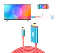 JINGDU Cable USB C a HDMI 4K@60Hz para Nintendo Switch NS/OLED/Steam Deck/ROG Ally Only, 2m, Cable USB-C a HDMI portátil Que reemplaza la Base Switch Original para duplicación de Pantalla de TV, Azul