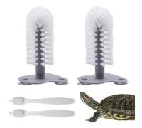 JINGHANGER 2 Piezas Turtle Shell Cepillo de Limpieza con Ventosa y 2 Piezas Cepillo de Limpieza de Plástico Accesorios para Tortugas de Acuario Cepillos de Limpieza portátiles