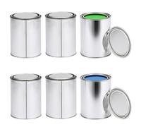 JINGHANGER 6 piezas Botes de metal vacíos con Tapa 1000 ml Botes de pintura de tinta Cubos de pintura multiusos para proyectos de manualidades