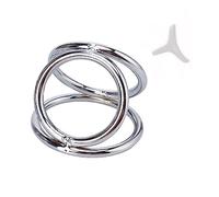 JINGHUA3 Anillo de testículo Anillo de pene Acero inoxidable 3 en 1 Anillos de pene Anillos de testículos para hombres Juguetes sexuales para parejas Anillo de pene Camilla de bolas Camilla (S) (Size