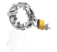 JINGHUA3 Anillo para el pene de acero inoxidable con remaches Estimulador del pene Estimulador de testículos Tortura Anillos para testículos Anillo de bellota Anillos para el pene extremos CBT (A) (S